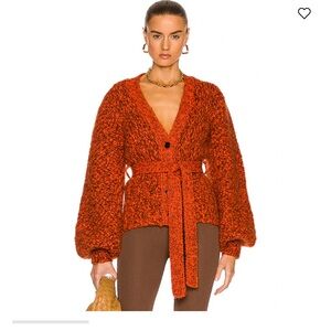 Ganni Chunky Mouline Alpaca & Mohair Belted Cardigan